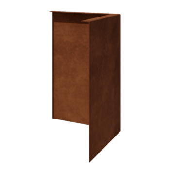 Bordures de jardin en acier Corten - Corpulent - Angle extérieur - Hauteur 45 cm