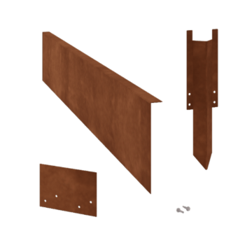 Bordure en acier corten à bord replié 22 cm kit complet pour 15 mètres