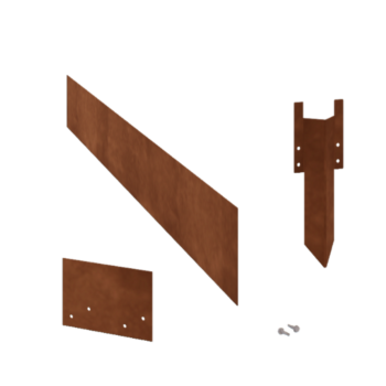 Bordure en acier corten lisse 15 cm kit complet pour 15 mètres