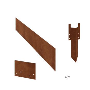 Bordures de jardin en acier Corten - Droit - Hauteur 15 cm - Kit complet 24 mètre