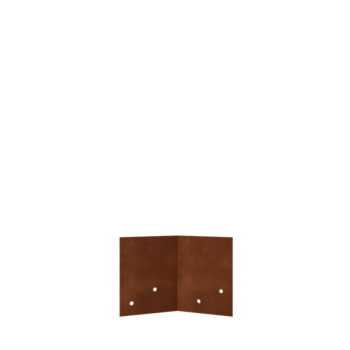 Plaque d'accouplement en acier corten 45º basse 12 - 15 cm