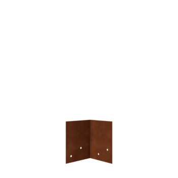 Plaque d'accouplement en acier corten 90º basse 12 - 15 cm