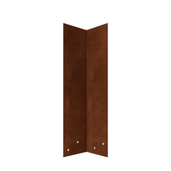 Plaque de jonction en acier Corten - 90° - Hauteur bordures de jardin 45 cm