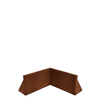 Mur de soutènement en acier Corten - Angle intérieur - 50 x 50 x 30 cm