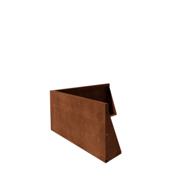 Mur de soutènement en acier Corten - Angle extérieur - 100 x 100 x 50 cm