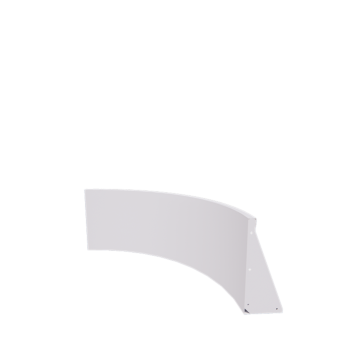 Mur de soutènement en acier - Courbe intérieure - 100 x 100 x 50 cm - RAL9010 mat (blanc)