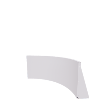 Mur de soutènement en acier - Courbe intérieure - 100 x 100 x 60 cm - RAL9010 mat (blanc)