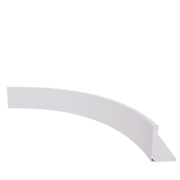 Mur de soutènement en acier - Courbe intérieure - 150 x 150 x 30 cm - RAL9010 mat (blanc)