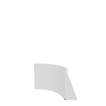 Mur de soutènement en acier - Courbe extérieure - 50 x 50 x 50 cm - RAL9010 mat (blanc)