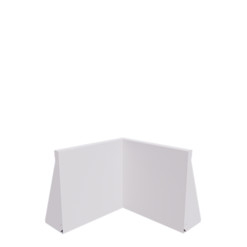Mur de soutènement en acier - Angle intérieur - 50 x 50 x 50 cm - RAL9010 mat (blanc)