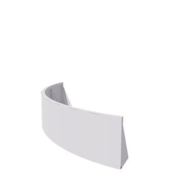 Mur de soutènement en acier - Courbe extérieure - 150 x 150 x 40 cm - RAL9010 mat (blanc)