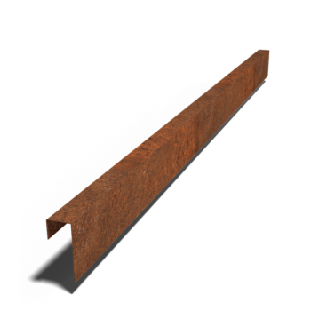 Profilé de transition en acier Corten 15 x 6 x 5 cm (longueur 240 cm)