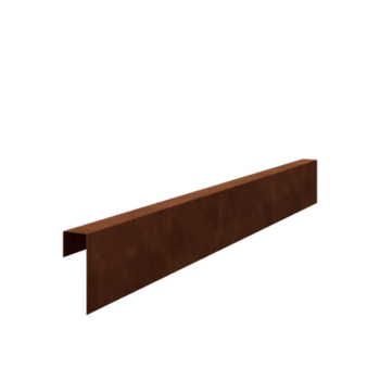 Profilé de transition en acier Corten 15 x 5 x 5 cm (longueur 240 cm)