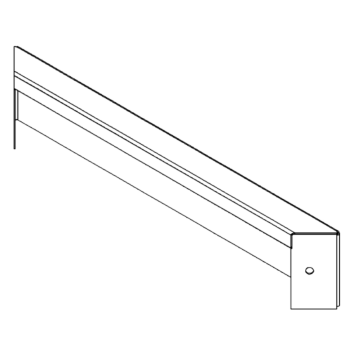 Jardinière en acier - Panneau 10 x 50 cm - RAL9010 mat (blanc)