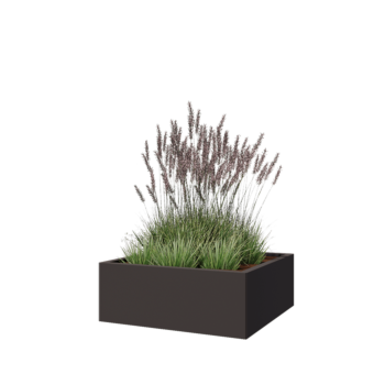 Jardinière en acier - Carré - 80 x 80 x 30 cm - Autre couleur RAL - Sanc plaque de fond