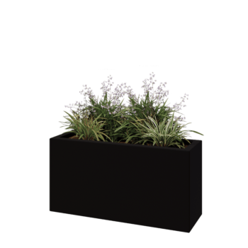 Jardinière en polyester - Rectangle - 100 x 30 x 50 cm - RAL9005 mat (noir) - Avec fond