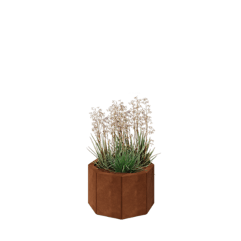 Jardinière en acier Corten - Octogone - 48,3 x 48,3 x 30 cm - Avec plaque de fond