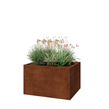 Jardinière en acier Corten - Rectangle - 100 x 80 x 60 cm - Sanc plaque de fond