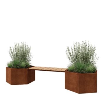 Jardinière en acier Corten avec banc Vegas Denver