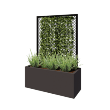 Treillis pour plantes grimpantes en acier - 90 x 3 x 117,5 cm - RAL9005 mat (noir) - Pour jardinière 40 cm