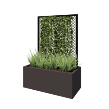 Treillis pour plantes grimpantes en acier - 90 x 3 x 117,5 cm - RAL9005 mat (noir) - Pour jardinière 50 cm