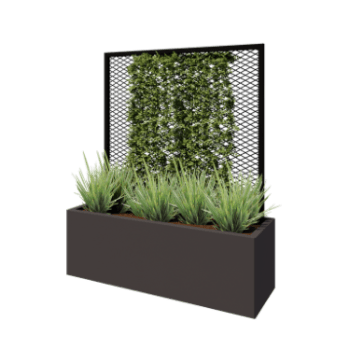 Treillis pour plantes grimpantes en acier - 110 x 3 x 117,5 cm - RAL9005 mat (noir) - Pour jardinière 40 cm