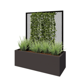 Treillis pour plantes grimpantes en acier - 110 x 3 x 117,5 cm - RAL9005 mat (noir) - Pour jardinière 50 cm