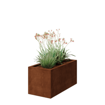 Jardinière en acier Corten - Rectangle - 100 x 50 x 50 cm - Soudé - Avec plaque de fond