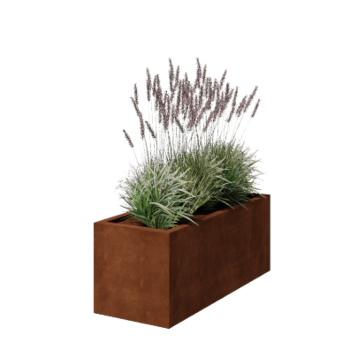 Jardinière en acier Corten - Rectangle - 120 x 50 x 50 cm - Soudé - Avec plaque de fond