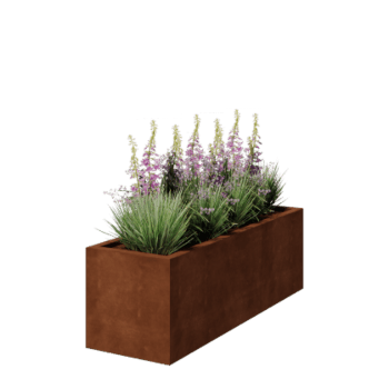 Jardinière en acier Corten - Rectangle - 150 x 50 x 50 cm - Soudé - Avec plaque de fond