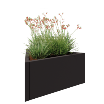 Jardinière en acier - Triangle équilatéral - 90,6 x 78,3 x 40 cm - RAL7016 mat (gris anthracite) - Sanc plaque de fond