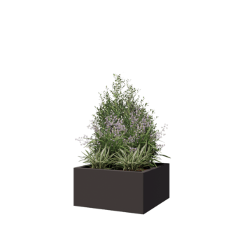 Jardinière en acier - Carré - 60 x 60 x 30 cm - Autre couleur RAL - Avec plaque de fond