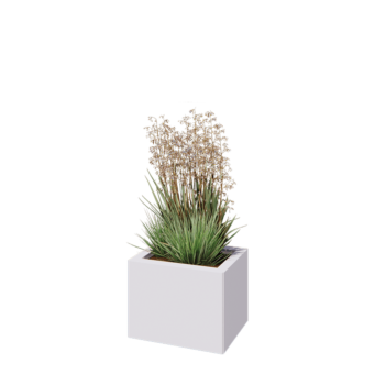 Jardinière en acier - Rectangle - 40 x 30 x 30 cm - RAL9010 mat (blanc) - Avec plaque de fond