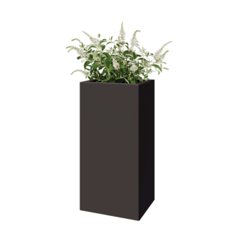 Jardinière en acier - Rectangle - 40 x 30 x 80 cm - RAL7016 mat (gris anthracite) - Avec plaque de fond