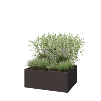 Jardinière en acier - Rectangle - 100 x 80 x 40 cm - Autre couleur RAL - Avec plaque de fond