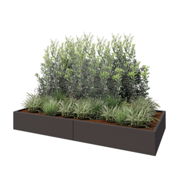 Jardinière XXL en acier - Rectangle - 240 x 100 x 30 cm - Autre couleur RAL - Sanc plaque de fond