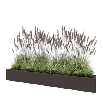 Jardinière XXL en acier - Rectangle - 240 x 30 x 30 cm - RAL7016 mat (gris anthracite) - Avec plaque de fond