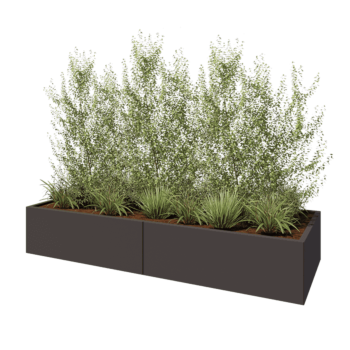 Jardinière XXL en acier - Rectangle - 240 x 80 x 40 cm - Autre couleur RAL - Avec plaque de fond