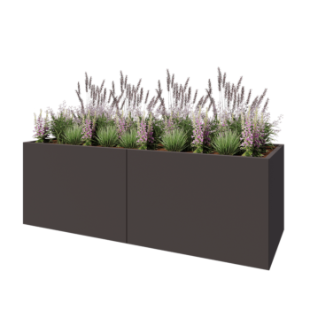 Jardinière XXL en acier - Rectangle - 240 x 80 x 80 cm - Autre couleur RAL - Sanc plaque de fond