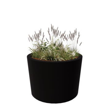 Jardinière en polyester - Conique - Ø 120 x 80 cm - RAL9005 mat (noir) - Avec fond