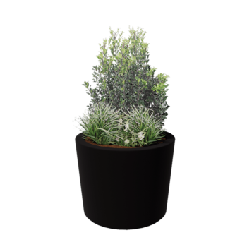 Jardinière en polyester - Conique - Ø 95 x 70 cm - RAL9005 mat (noir) - Avec fond