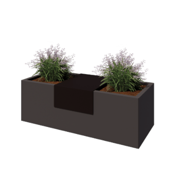 Plateau pour jardinière en acier - 40 x 51 x 20 cm - Bronze