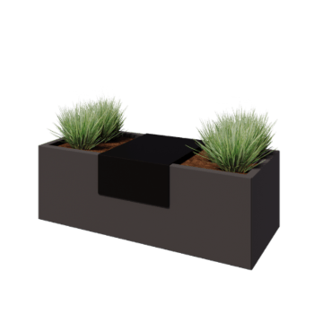 Plateau pour jardinière en acier - 40 x 51 x 20 cm - RAL9005 mat (noir)