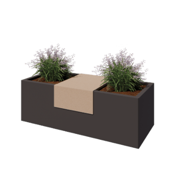 Plateau pour jardinière en acier - 40 x 51 x 20 cm - Sand look