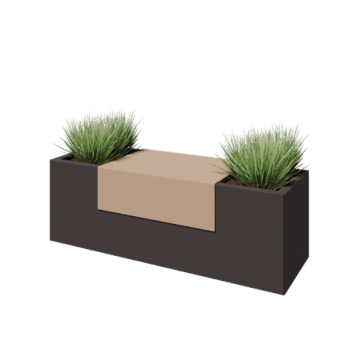 Plateau pour jardinière en acier - 60 x 41 x 20 cm - Sand look