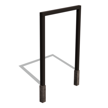 Pergola en acier - Droit - 200 x 230 cm - RAL9005 mat (noir) - Sans plot béton