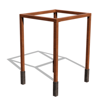 Pergola carré en acier corten 224 x 200 cm