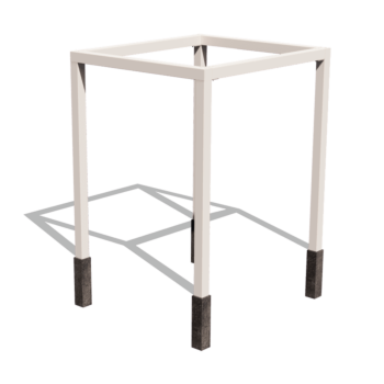 Pergola en acier - Carré - 224 x 200 x 230 cm - RAL9005 mat (noir) - Avec plot béton