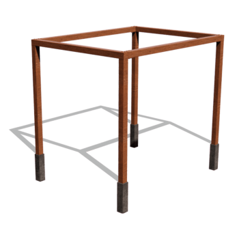 Pergola carré en acier corten 324 x 250 cm