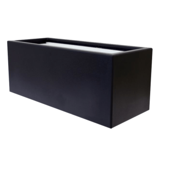 Jardinière en polyester - Rectangle - 100 x 40 x 40 cm - RAL9005 mat (noir) - Avec fond